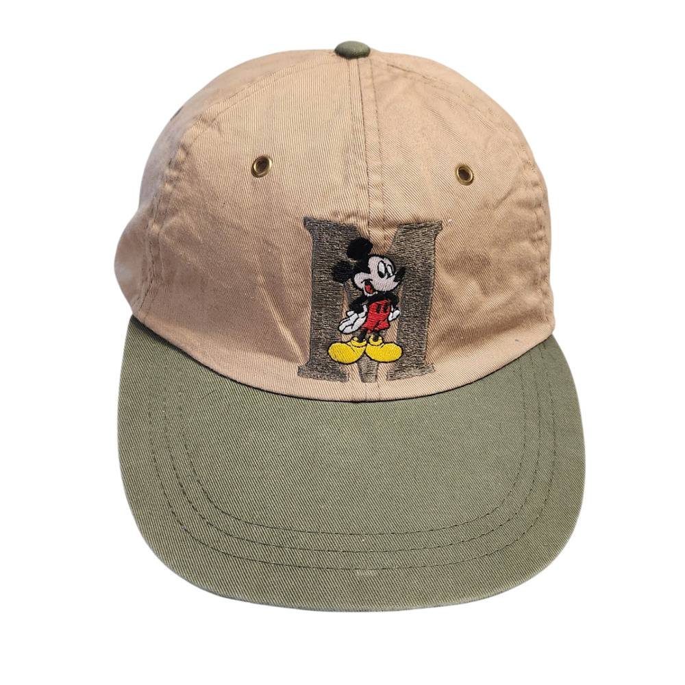 Disney‎ Mickey Mouse Hat Men's Two Tone Khaki Green Cap